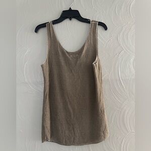 Gold Tank Top with Scoop Neck
